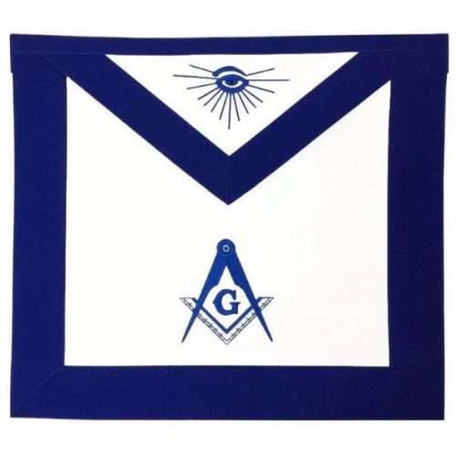 Master Mason Blue Lodge Apron - White & Navy Blue with Different Materials