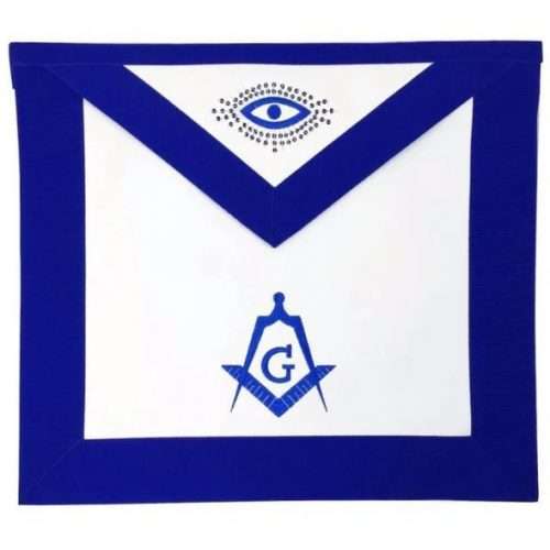 Master Mason Blue Lodge Apron - White & Royal Blue