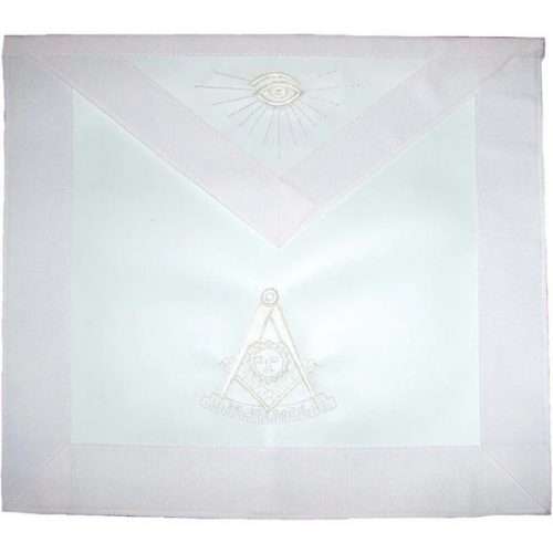 Past Master Blue Lodge Apron - All White Grosgrain