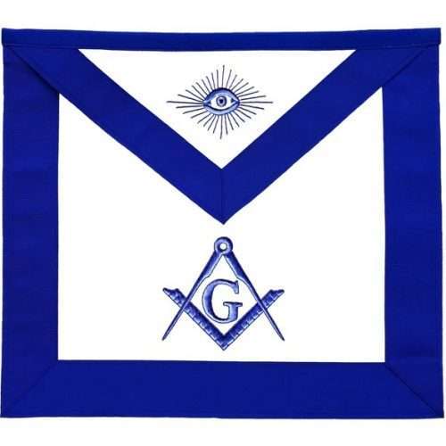 Master Mason Blue Lodge Apron - Square & Compass G Royal Blue