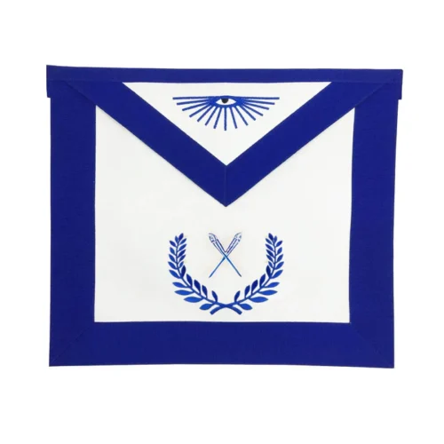 Secretary Blue Lodge Officer Apron - Royal Blue with Wreath