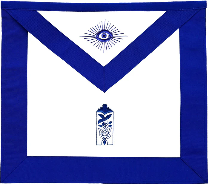 Officers Blue Lodge Apron Set - Blue Ribbon Machine Embroidery (Set of 19)