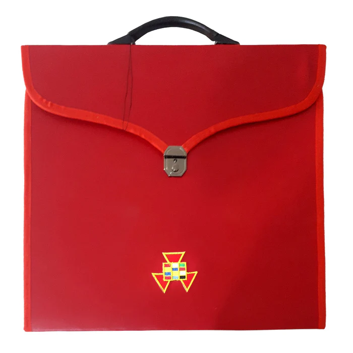 Past High Priest Chapter Apron Case - Red Leather MM
