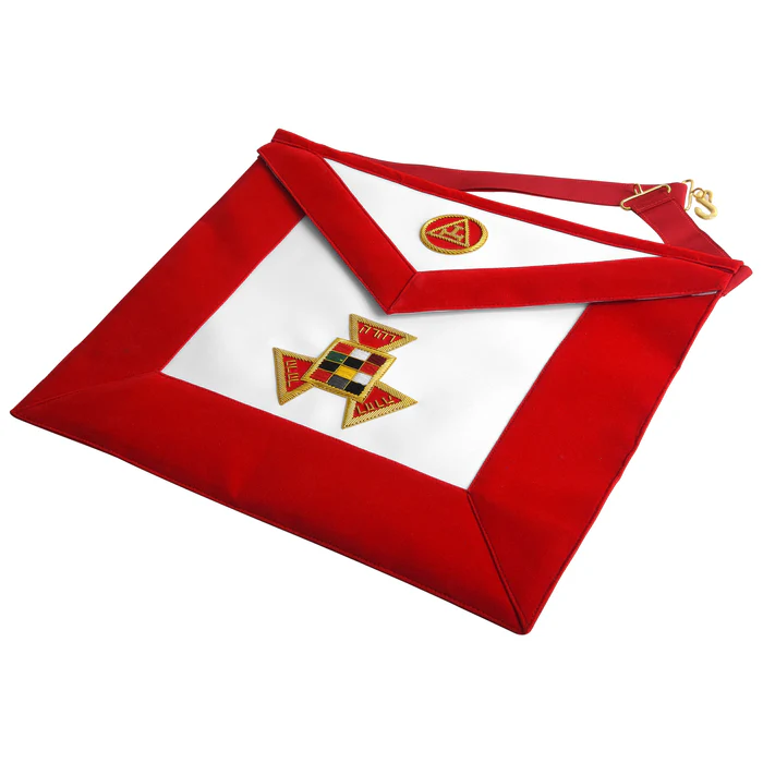 Past High Priest Royal Arch Chapter Apron - Red Velvet with Gold Embroidery