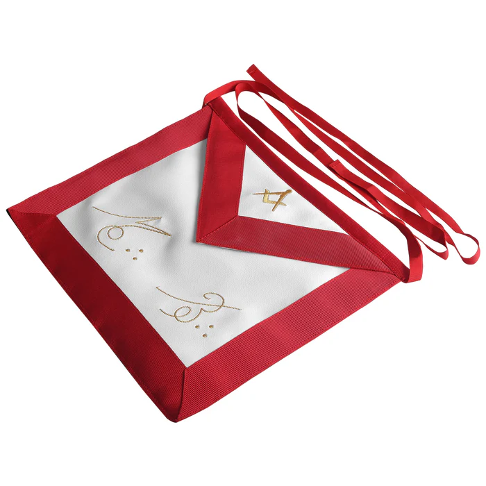 Master Mason Scottish Rite Apron - Red with Gold Square & Compass