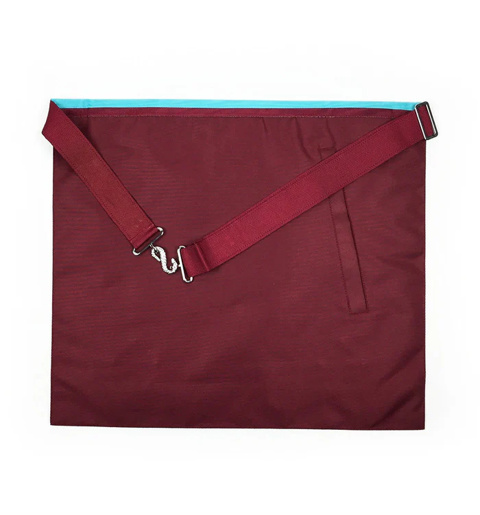 Master Mason Mark English Regulation Apron - Sky Blue & Maroon