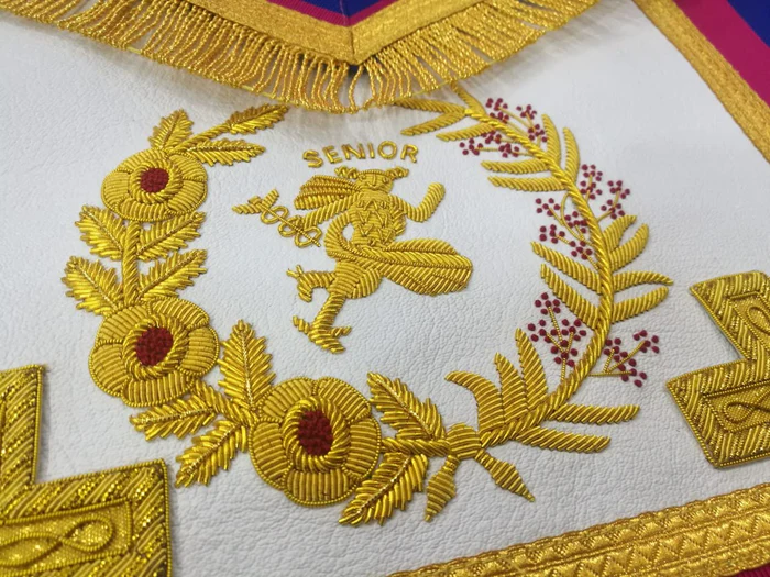 Senior Deacon Mark English Regulation Apron - Hermes Emblem