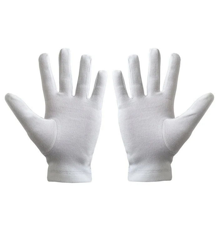 Knights Templar Commandery Gloves - White with Red Nordic Cross Back