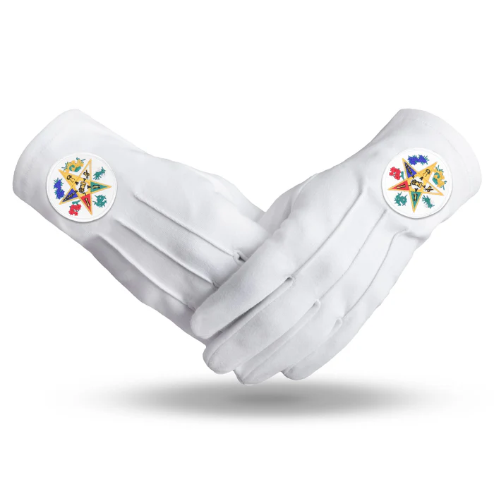 OES Gloves - Cotton with Round Patch with Flowers