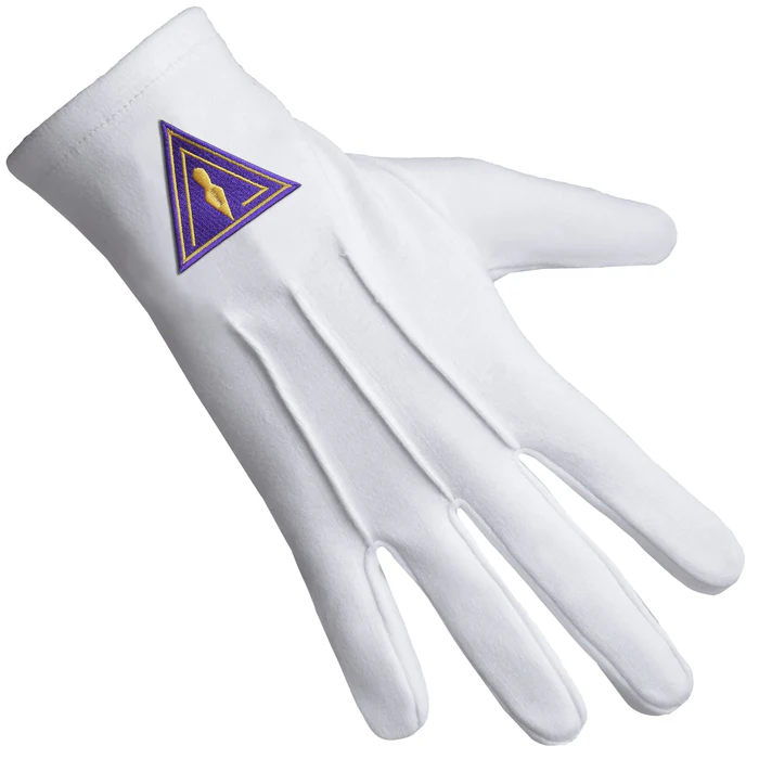 Royal & Select Masters English Regulation Gloves - Pure Cotton with Purple Patch front
