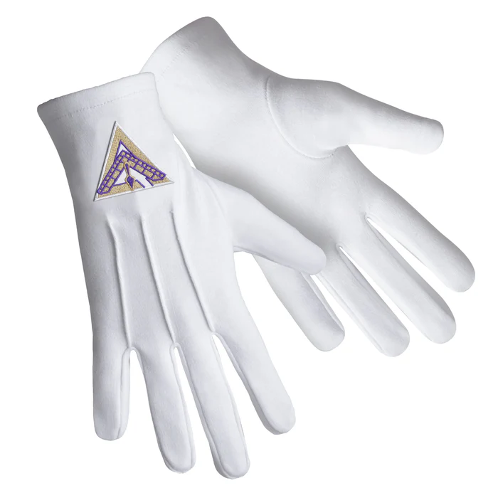 Royal & Select Masters English Regulation Gloves - White Pure Cotton Triangular Patch Front And Back