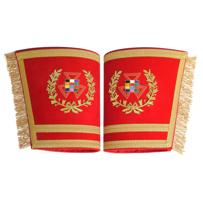 Past Grand High Priest Royal Arch Chapter Cuff - Red Velvet with Gold Fringe