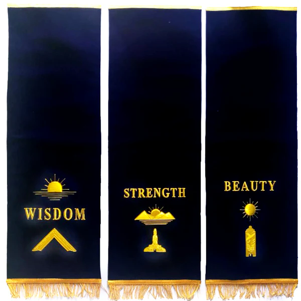 Blue Lodge Officers Pedestal Covers - Hand Embroidery