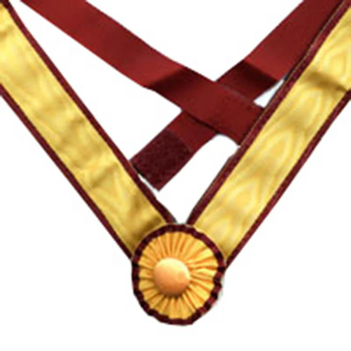 Past Grand Officers Order of the Secret Monitor AMD Collarette - Yellow with Rosette