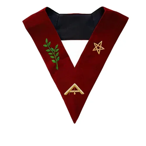Senior Warden Scottish Rite Officer Collar - Maroon Velvet