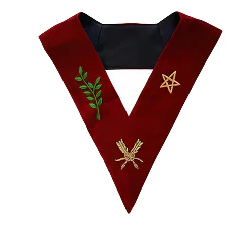 Secretary Scottish Rite Officer Collar - Maroon Velvet