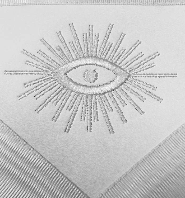 Master Mason Blue Lodge Apron - White Square & Compass G