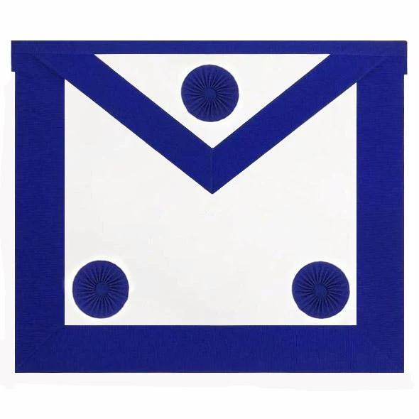 Master Mason Blue Lodge Apron - Royal Blue with Three Rosettes