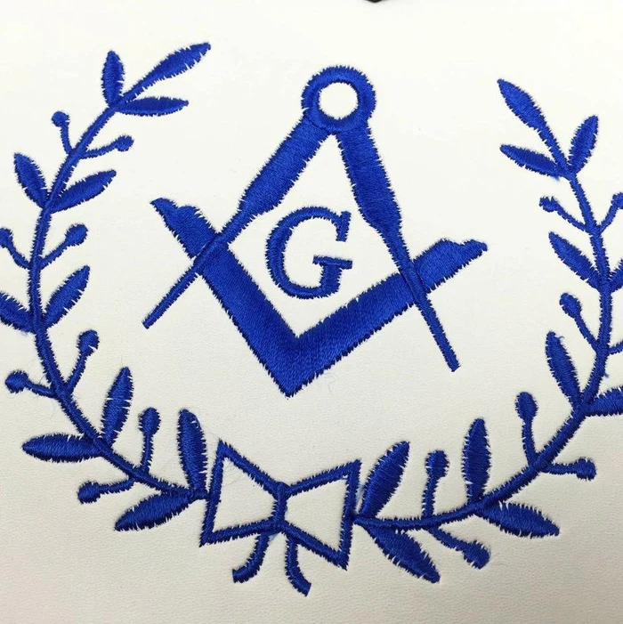 Master Mason Blue Lodge Apron - White & Navy Blue Various Materials