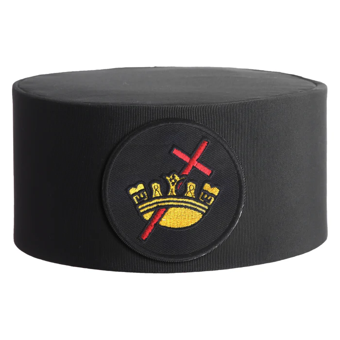 Knights Templar Commandery Crown Cap - Black with Round Patch