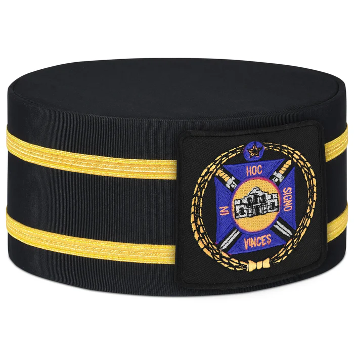 Knights Templar Commandery Crown Cap - Purple & Gold Emblem With Double Braid