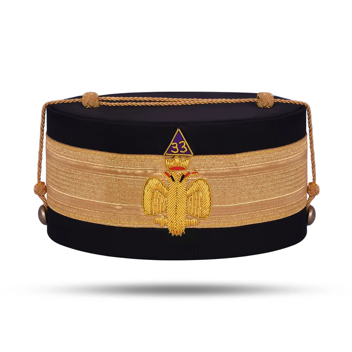 33rd Degree Scottish Rite Crown Cap - Wings Down with Gold Bullion Emblem