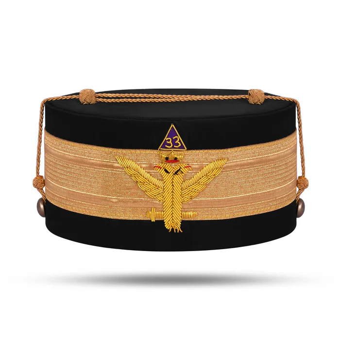 33rd Degree Scottish Rite Crown Cap - Wings Up with Gold Bullion Emblem
